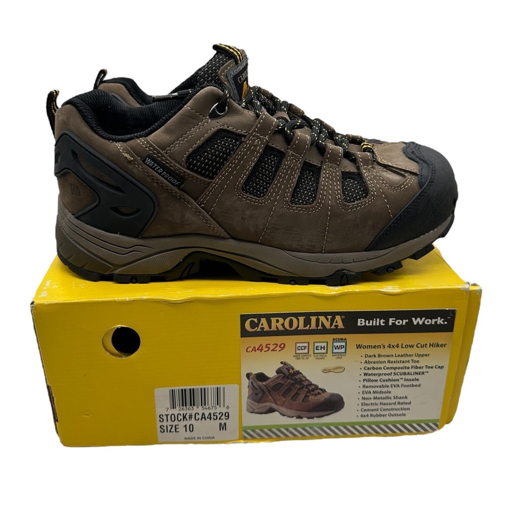 Carolina 4x4 Low Cut Hiking Work Shoes Women's 10 M Brown Comp Toe Hiker CA4529